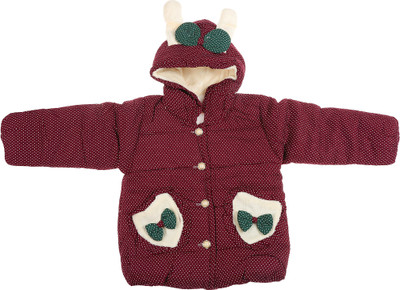 

Zonko Style Full Sleeve Polka Print Baby Girl's Jacket, Maroon