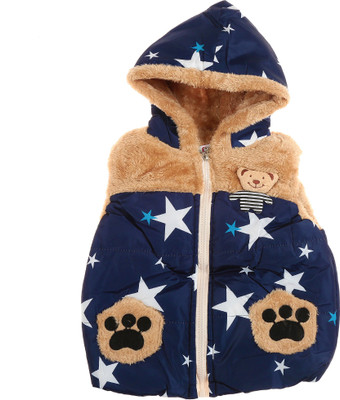 

Zonko Style Sleeveless Printed Baby Boy's Jacket, Brown