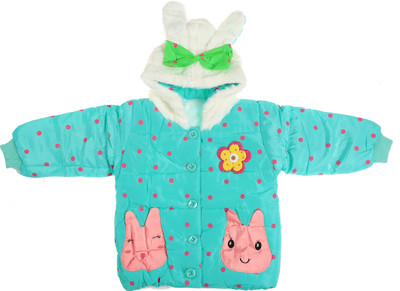 

Zonko Style Full Sleeve Polka Print Baby Girl's Jacket, Ceegreen