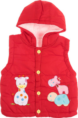 

Zonko Style Sleeveless Printed Baby Boys Jacket, Red