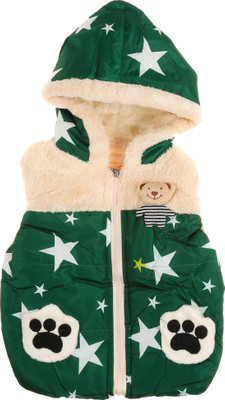 

Zonko Style Sleeveless Printed Baby Boy's Jacket, Green