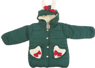 

Zonko Style Full Sleeve Polka Print Baby Girl's Jacket, Green