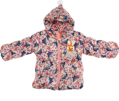 

Zonko Style Full Sleeve Printed Baby Girl's Jacket, Peach