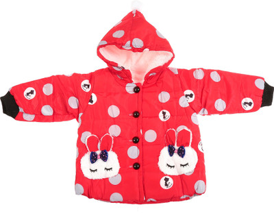 

Zonko Style Full Sleeve Printed Baby Girl's Jacket, Red
