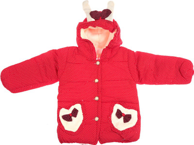 

Zonko Style Full Sleeve Polka Print Baby Girl's Jacket, Red