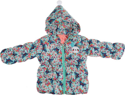 

Zonko Style Full Sleeve Printed Baby Girl's Jacket, Ceegreen