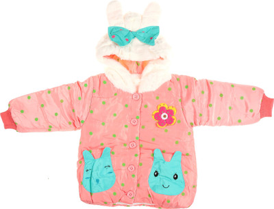 

Zonko Style Full Sleeve Polka Print Baby Girl's Jacket, Peach