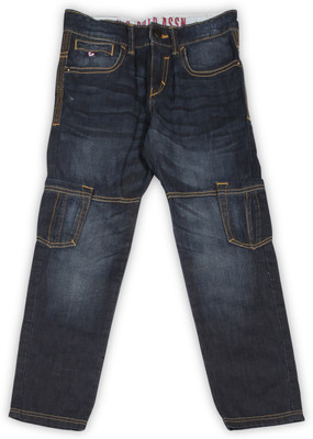 

US Polo Kids Regular Boys Blue Jeans, Dark.blue