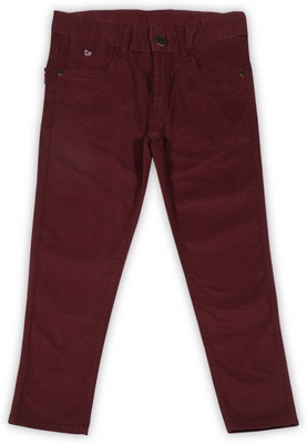 

US Polo Kids Slim Boys Maroon Jeans, Me red