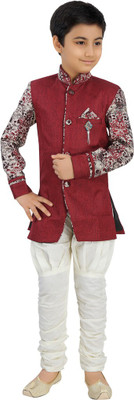 

Haazra Boys Festive & Party Sherwani and Churidar Set(Multicolor Pack of 1