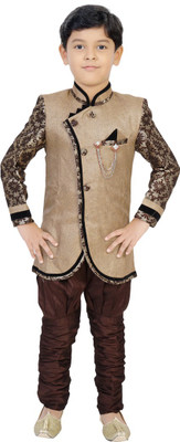 

Haazra Boys Festive & Party Sherwani and Churidar Set(Multicolor Pack of 1