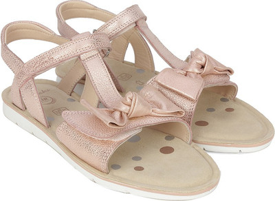 

Clarks Girls Velcro Strappy Sandals(Red, Rose gold