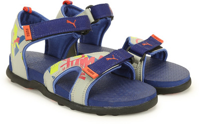

Puma Boys & Girls Velcro Sports Sandals(Blue, Surf the web-gray-limepun-red