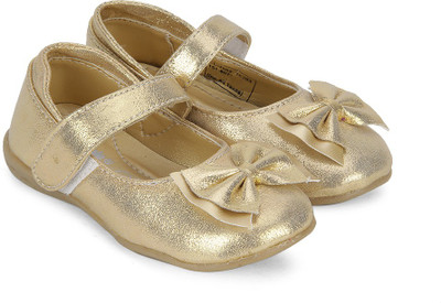 

BUBBLEGUMMER Girls Velcro Ballerinas(Gold