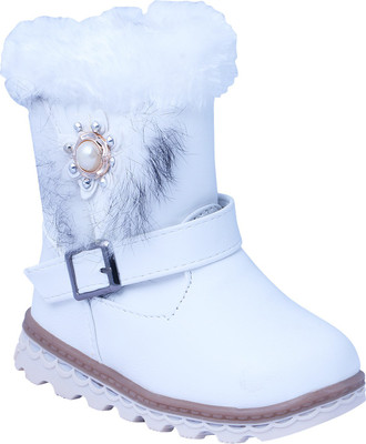 

N Five Girls Slip on Casual Boots(White