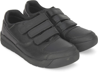 

Clarks Boys Velcro Oxford Shoes(Black, Black leather