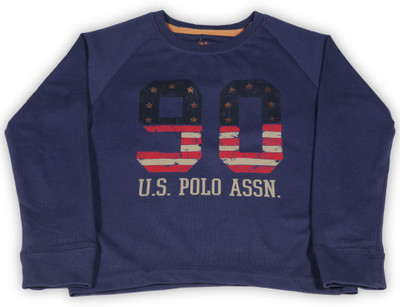 

US Polo Kids Boys Printed Cotton T Shirt(Dark Blue, Pack of 1, Uspa blue