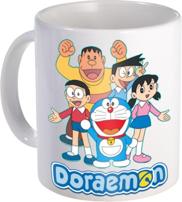 SKY TRENDS Doraemon Friends Series Printed Coffee St-01 Ceramic Coffee Mug(350 ml)