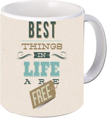 Maison N Mode Best Things Coffee Ceramic Mug(330 ml), Multicolor