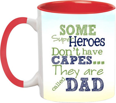 

Ashvah Happy Father's Day 4 Ceramic Mug(350 ml), Red