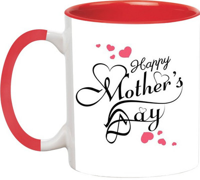

Ashvah Happy Mother's Day Ceramic Mug(350 ml), Red