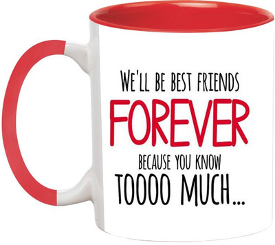 

Ashvah We All Best Friend 's Ceramic Mug(350 ml), Red