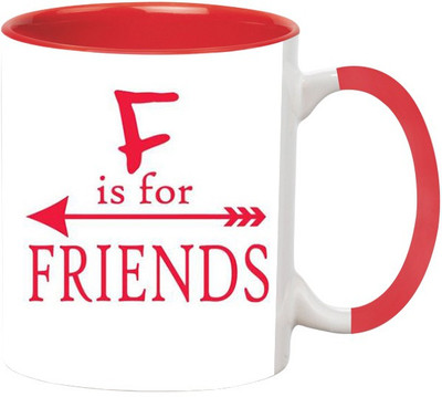 

Ashvah Best Friend Forever 7 Ceramic Mug(350 ml), Red