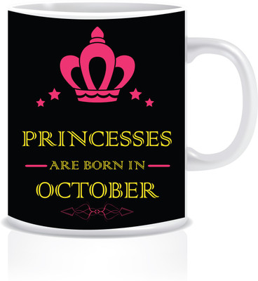 

Everyday Desire Princesses are Born in October ED174 Ceramic Mug(300 ml), Multicolor