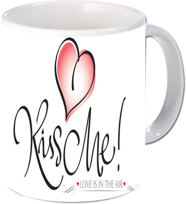 

Maison N Mode Kiss Me Coffee Ceramic Mug(330 ml), Multicolor