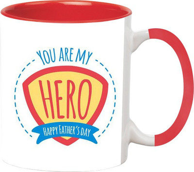 

Ashvah Happy Father's Day 6 Ceramic Mug(350 ml), Red