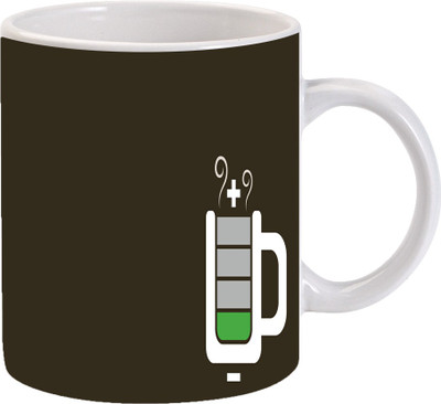 

Maison N Mode Bettry Charge Coffee Ceramic Mug(330 ml), Multicolor