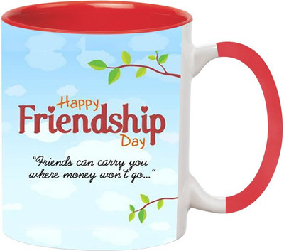 

Ashvah Happy FriendShip Day Ceramic Mug(350 ml), Red