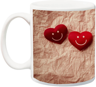 

Stylotrendz Two Hearts Smile like Husband Wife perfect gift for valentine day karvachauth anniversary Ceramic Mug(325 ml), White
