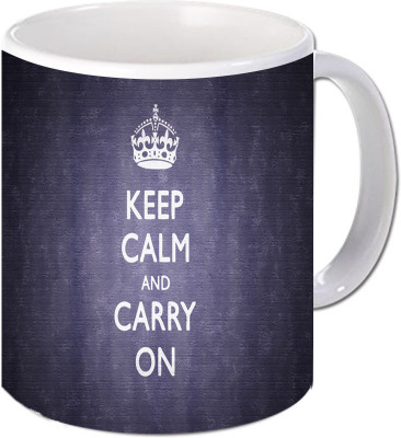 

Maison N Mode Keep Calm And Carry On Coffee Ceramic Mug(330 ml), Multicolor
