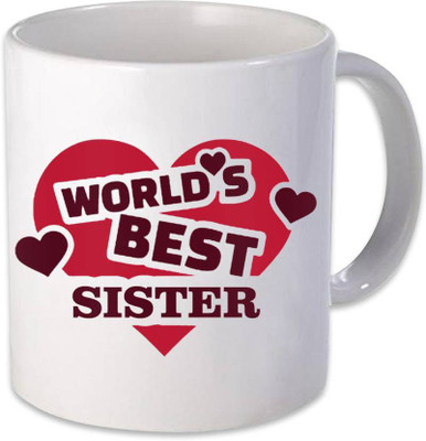

ME&YOU Gifts On Birthday Anniversary Rakhi Bhai Dooj For Sis; World Best Sister (IDuplicate97) Printed Ceramic Mug(325 ml), Multicolor