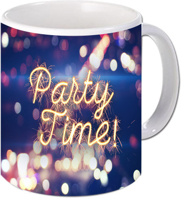 

Maison N Mode Party Time Coffee Ceramic Mug(330 ml), Multicolor