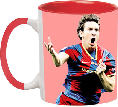 

Ashvah Lionel Messi 4 Ceramic Mug(350 ml), Red