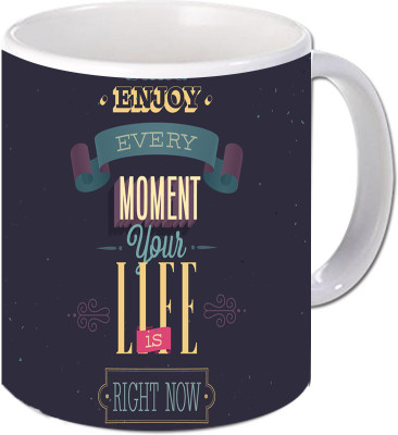 

Maison N Mode Moment Your Life Coffee Ceramic Mug(330 ml), Multicolor