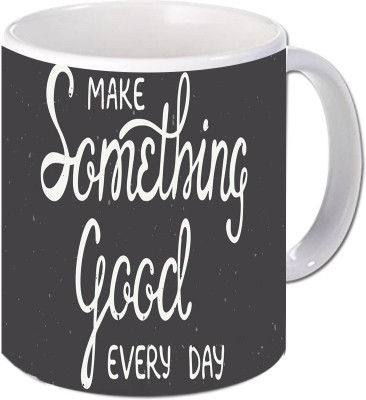 

Maison N Mode Make Something Good Coffee Ceramic Mug(330 ml), Multicolor