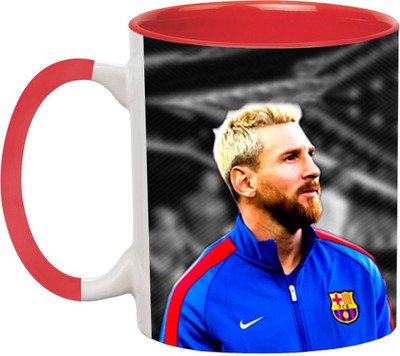 

Ashvah Lionel Messi 9 Ceramic Mug(350 ml), Red