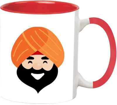 

Ashvah Veer Ji The Ceramic Mug(350 ml), Red