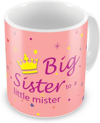 

ME&YOU Gifts On Birthday Rakhi Anniversary For Sis; Big Sister To A Little Mister (IDuplicate75) Printed Ceramic Mug(325 ml), Multicolor