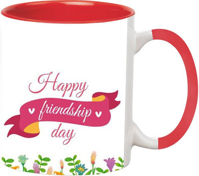 

Ashvah Happy FriendShip Day 1322 Ceramic Mug(350 ml), Red
