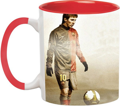 

Ashvah Lionel Messi 5 Ceramic Mug(350 ml), Red