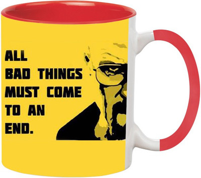Ashvah All Bad Think Ceramic Mug(350 ml), Red