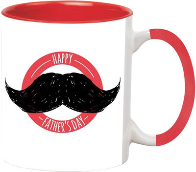 

Ashvah Forever My Dad is Friend Ceramic Mug(350 ml), Red