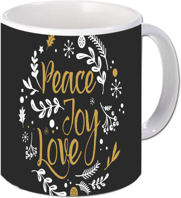 

Maison N Mode Peace Joy Love Coffee Ceramic Mug(330 ml), Multicolor