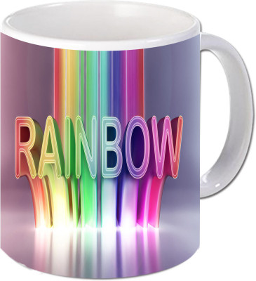 

Maison N Mode Rainbow Coffee Ceramic Mug(330 ml), Multicolor