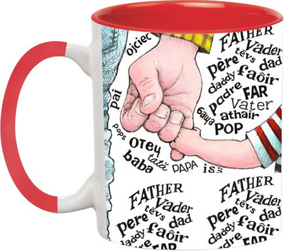 

Ashvah Happy Father's Day 1375 Ceramic Mug(350 ml), Red