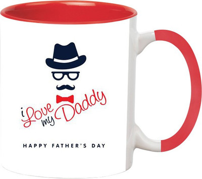 

Ashvah I love My Daddy Ceramic Mug(350 ml), Red